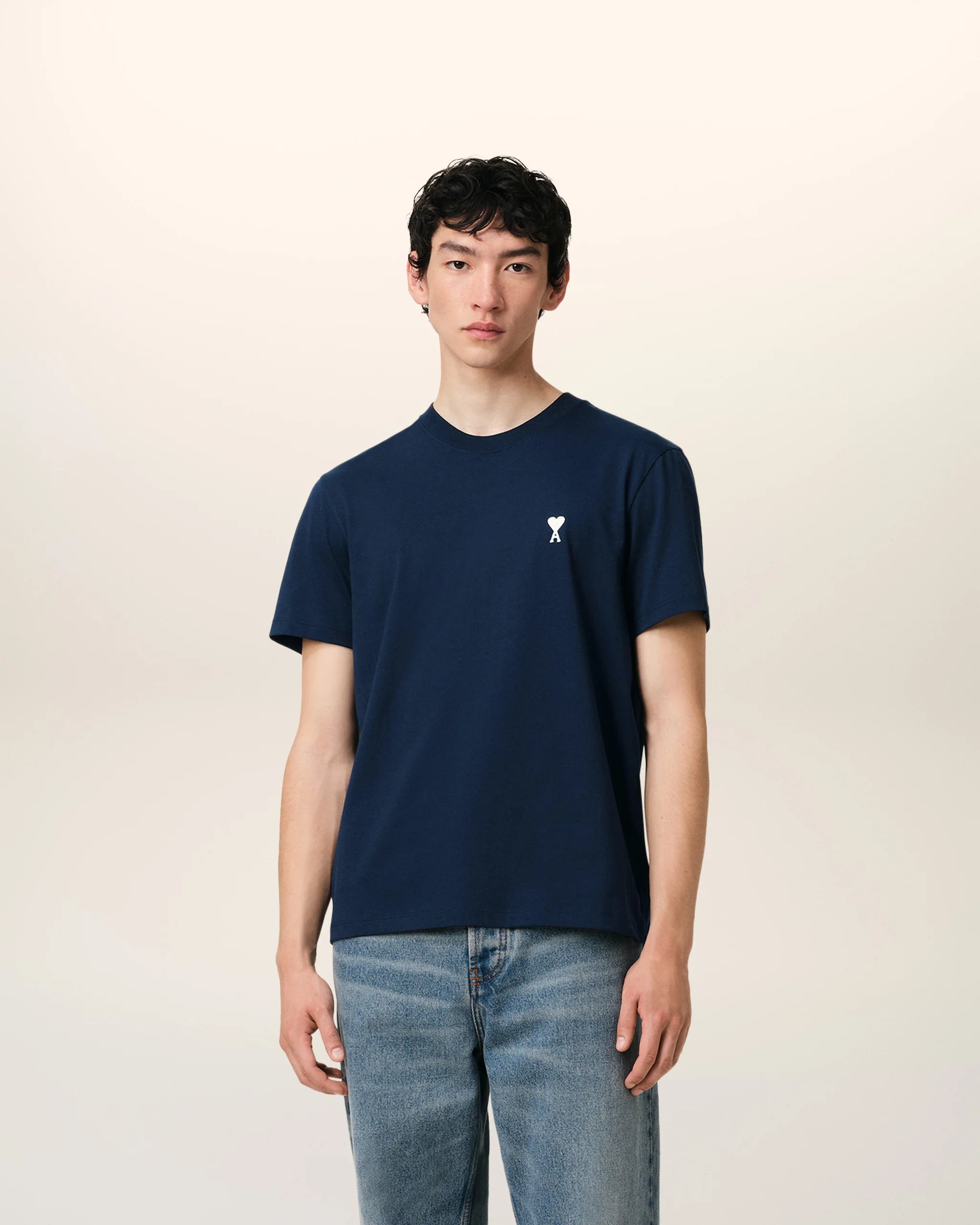 ami : T-Shirt Bleu Marine Ami de Coeur En Coton