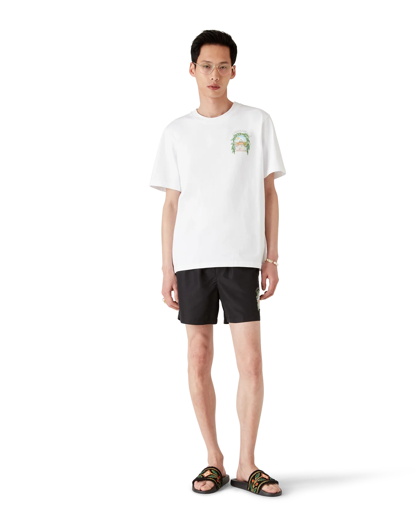 Casablanca : L'Arche De Tennis T-Shirt Blanc