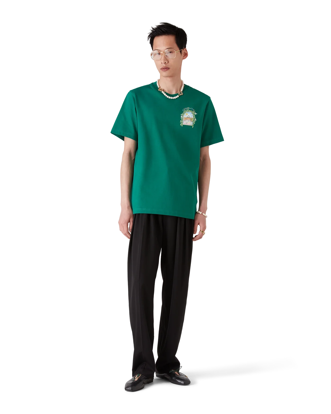 Casablanca : L'Arche De Tennis T-Shirt Vert