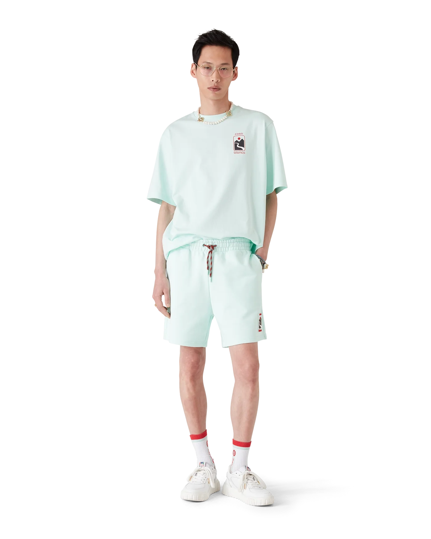 Casablanca : Sunset Valley T-Shirt Vert ciel