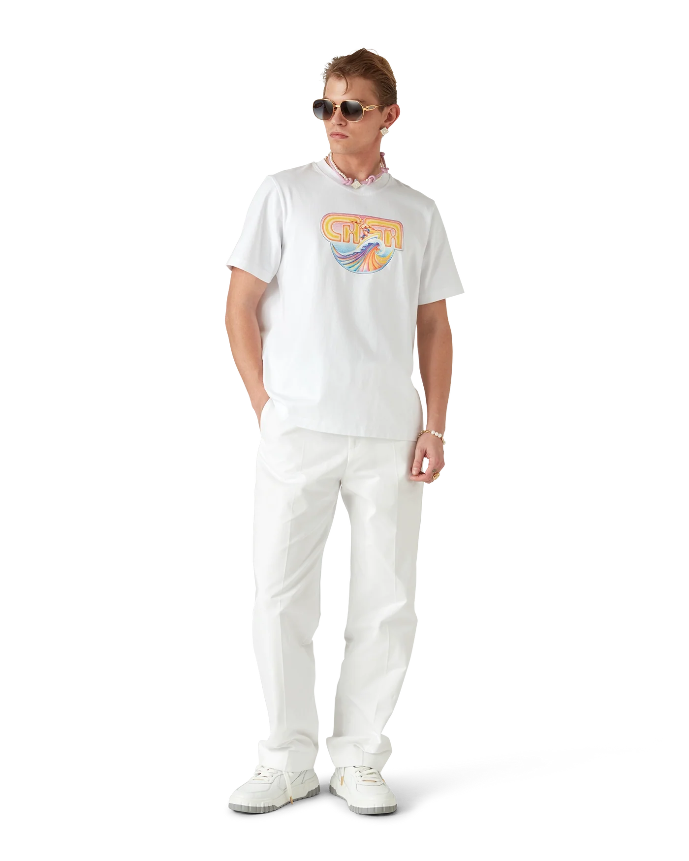 Casablanca : Casa Surf T-Shirt Blanc