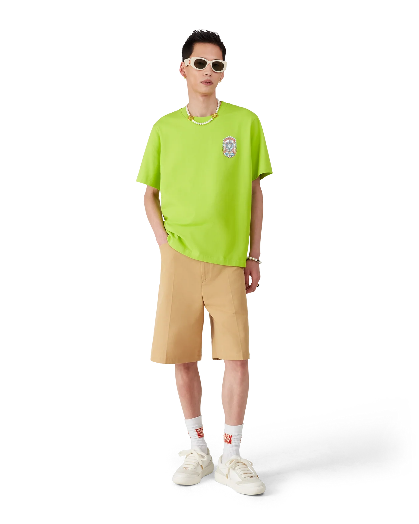 Casablanca : Casa Way Skate T-Shirt Vert Citron