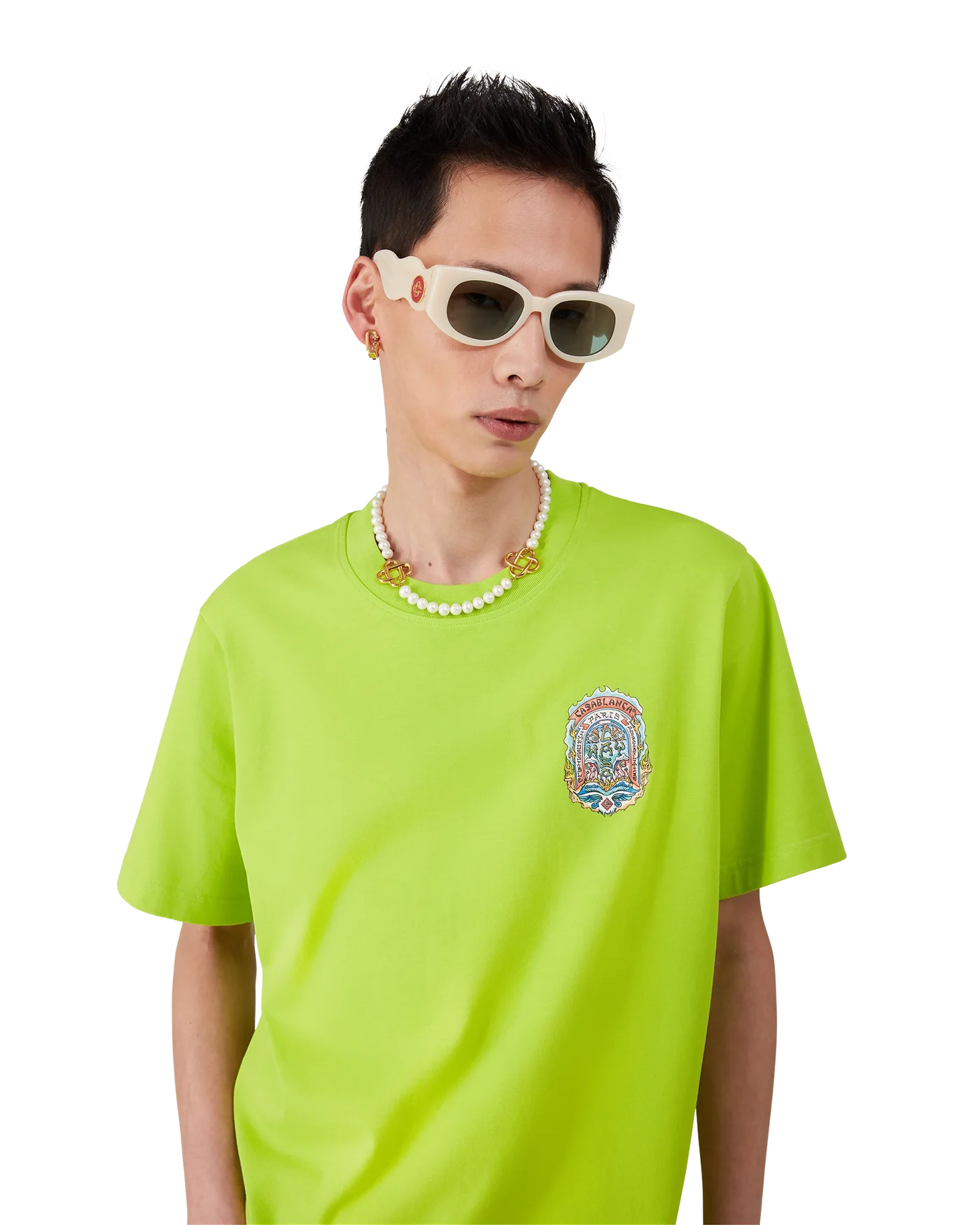 Casablanca : Casa Way Skate T-Shirt Vert Citron