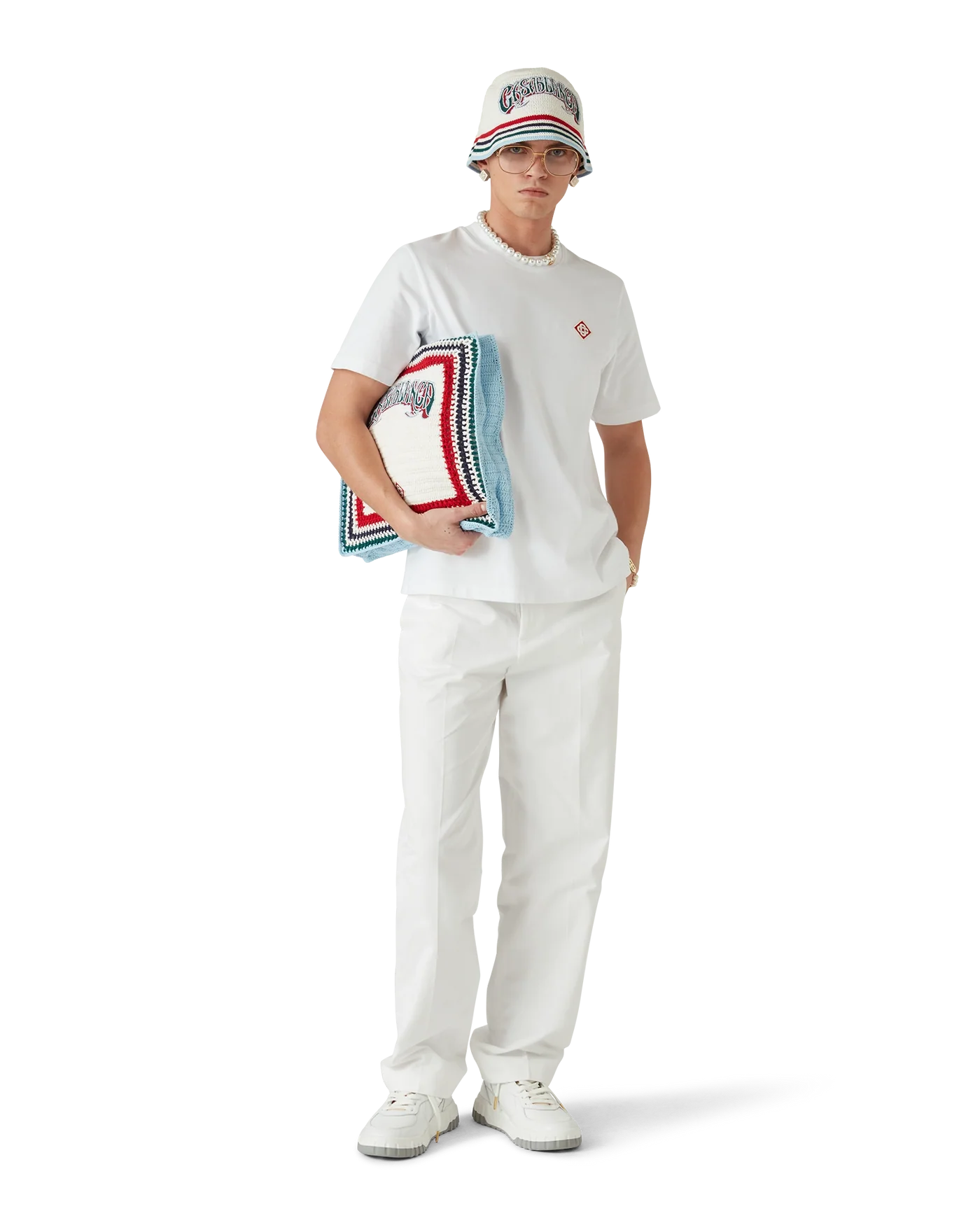 Casablanca : Diamond Logo T-Shirt Blanc